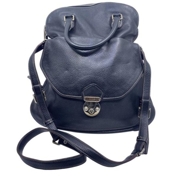 Dolce And Gabbana Miss Catch Fold Over Tote Black Leather Cross Body Bag